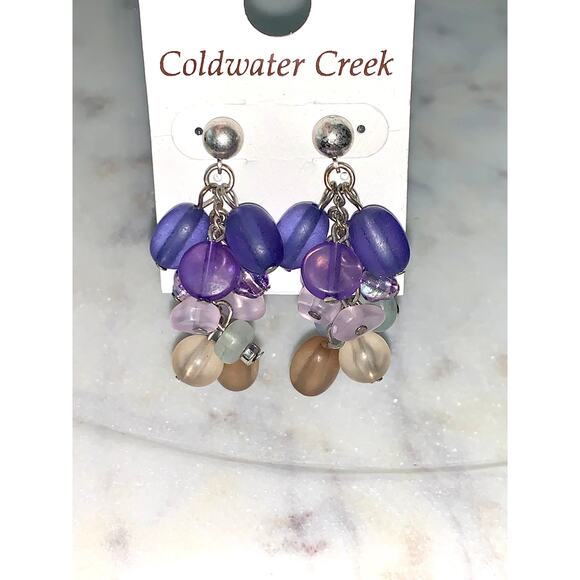 Coldwater Creek Ombre Frost Beaded Dangle Post Earrings NWT - Picture 3 of 5
